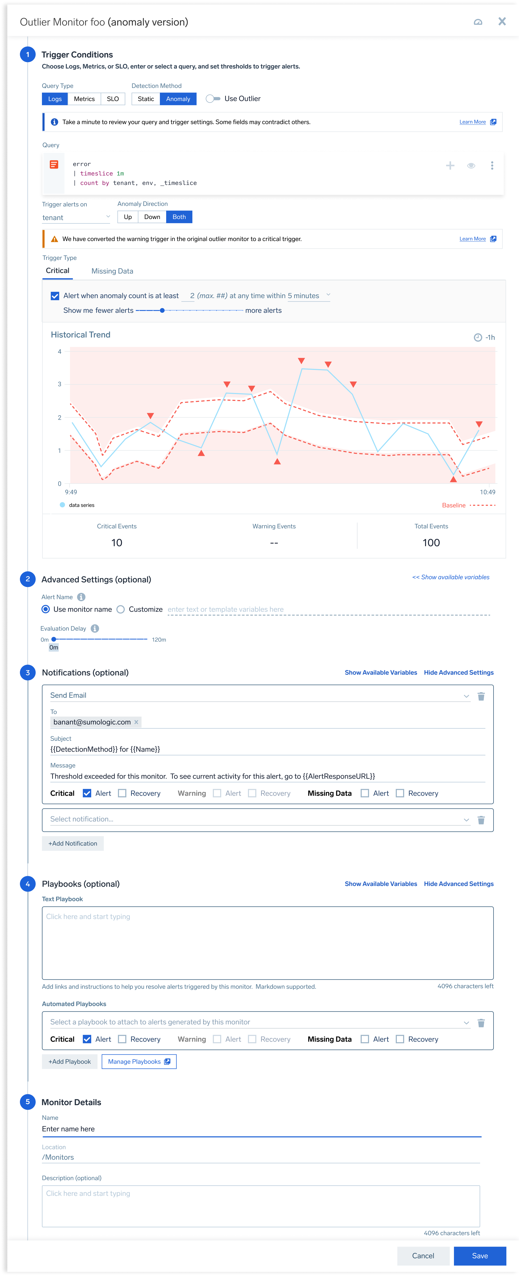Monitor definition showing the extensible monitoring framework